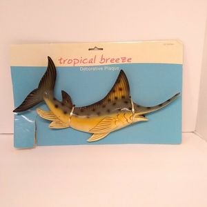 Tropical Breeze Colorful Sailfish Wall Plaque Art 12" Greenbrier Int'l